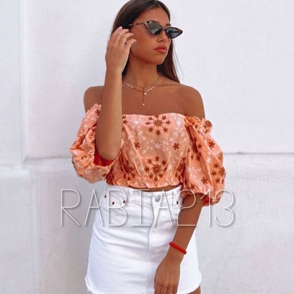 ZARA EMBROIDERED VOLUMINOUS TOP  - Picture 10 of 16